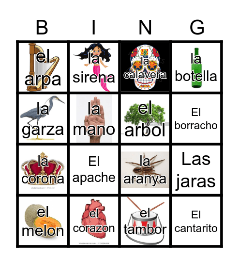Loteria blast Bingo Card