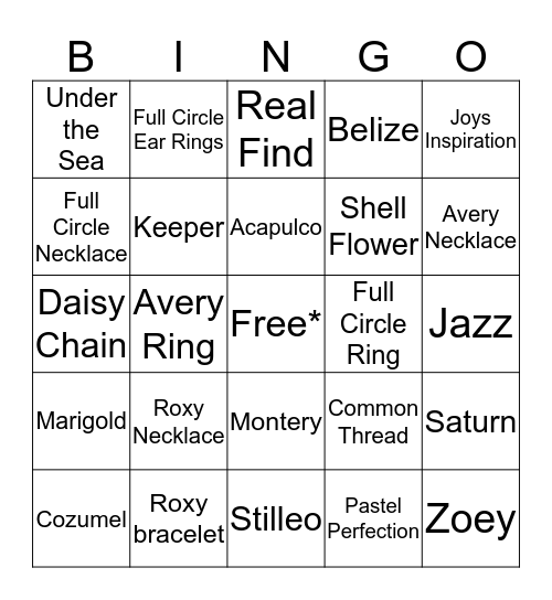 Flash Blingo Bingo Card