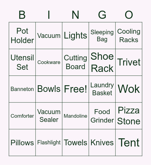 Hayley's Bridal Shower Bingo! Bingo Card