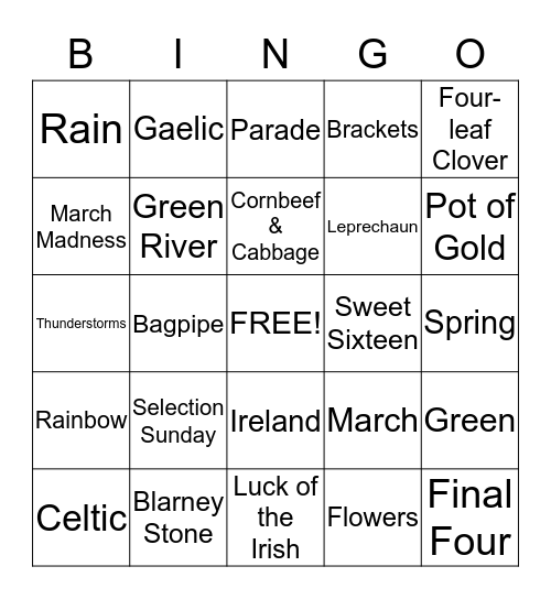 March Bingo Card