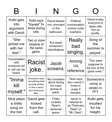 Fellow Non Racists Bingo Card