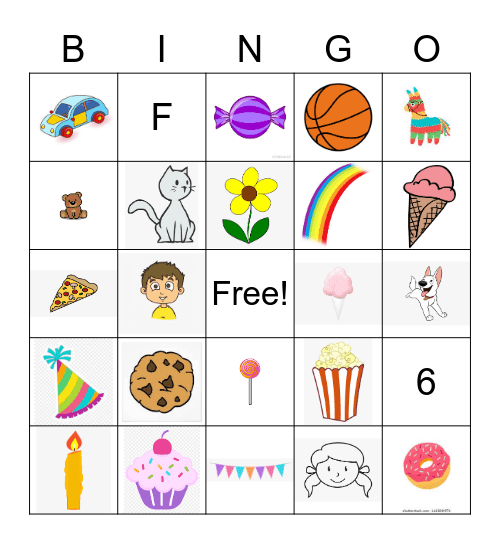 Fischer's Birthday Bingo Card