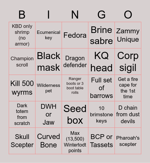 SGC BINGO Card