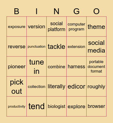 Studio Classroom Week 2, June Bingo Card