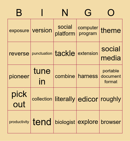 Studio Classroom Week 2, June Bingo Card