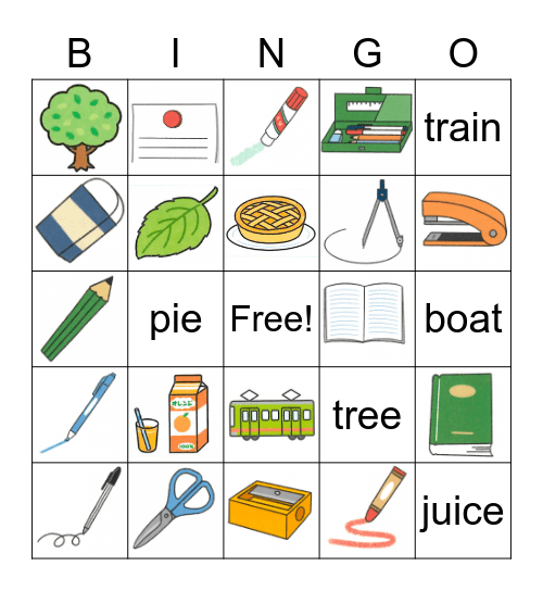 小４英語U6 Bingo Card