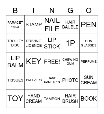 HANDBAG BINGO Card