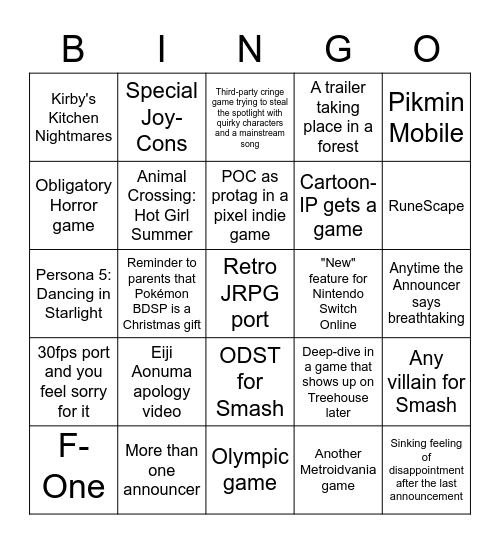 NDIRECT Bingo Card