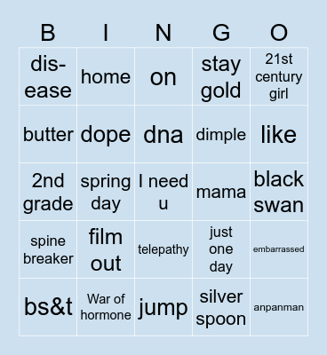 @lunarlxtte Bingo Card