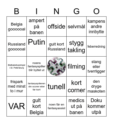 BELGIA-RUSSLAND Bingo Card