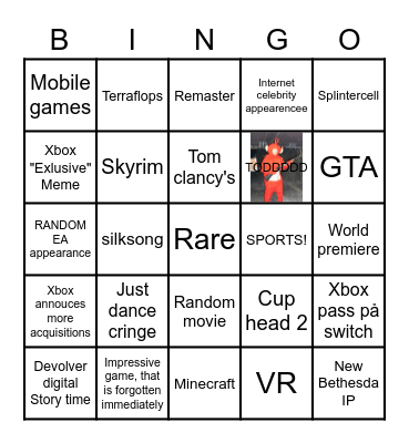 E3 2021 Bingo Card