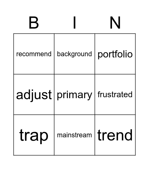 Slashie Bingo Card