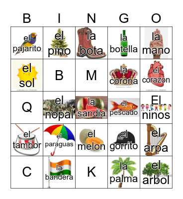 Loteria Mi Pueblito Bingo Card