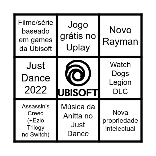 Ubisoft Forward Bingo Card