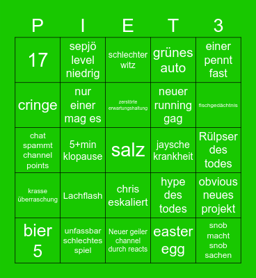 PietSmiet E3 Bingo Card