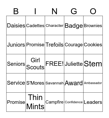 Mother - Daughter Bingo Card