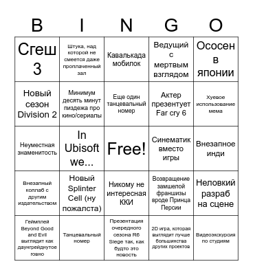 Презентация юбиков бинго Bingo Card