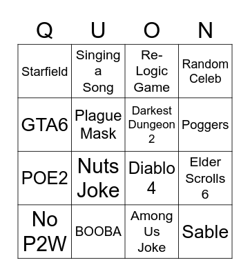 E3 Bingo Card