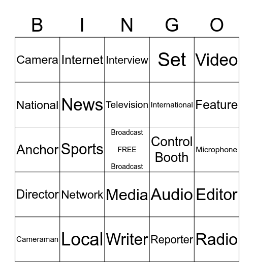 Broadcast Bingo Card