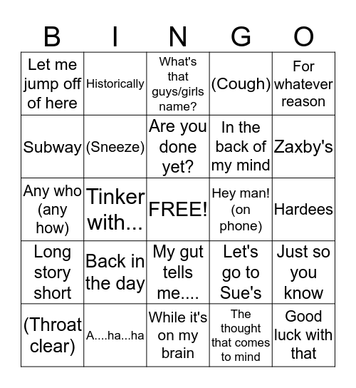 Cabbage Patch Bingo Card