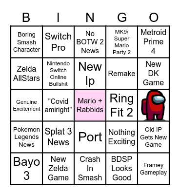 NINTENDO DIRECT BINGO Card