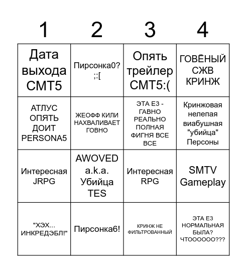 E3 2021 Bingo (MY EDITION) Bingo Card