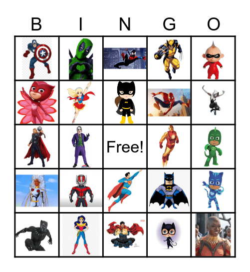 SK Superhero BINGO Card