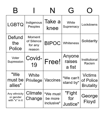 Graduation Talking Points Bingo Card