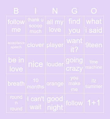 3 Bingo Card