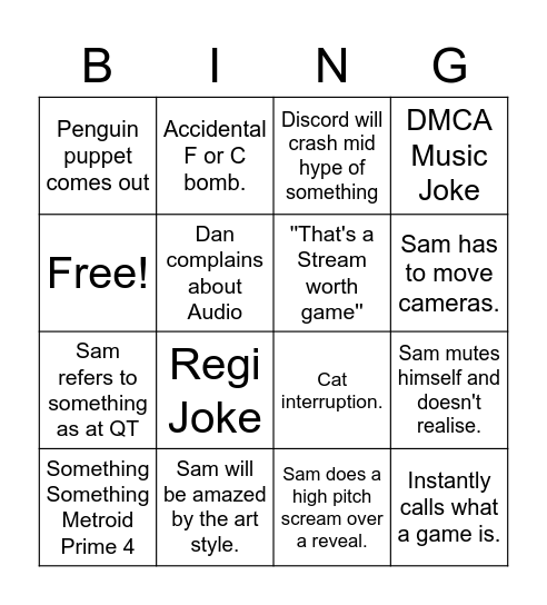 Chats Bingo Card Bingo Card