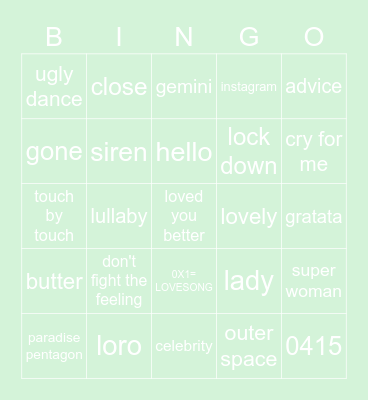 4 Bingo Card