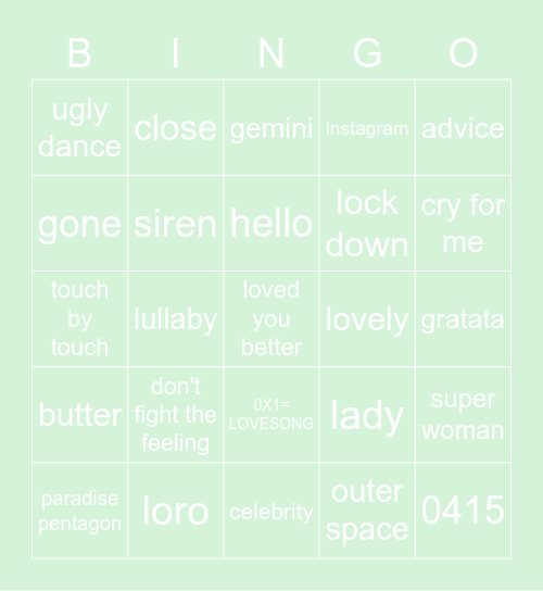 4 Bingo Card