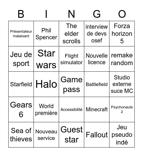 Bingo Microsoft Bingo Card