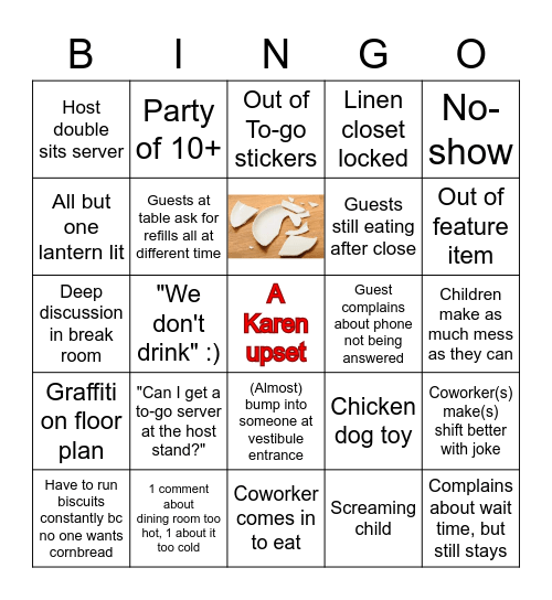 Cracker Barrel Bingo Card