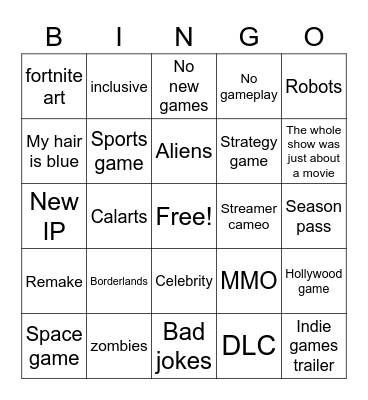 Borderlands DLC ad Bingo Card