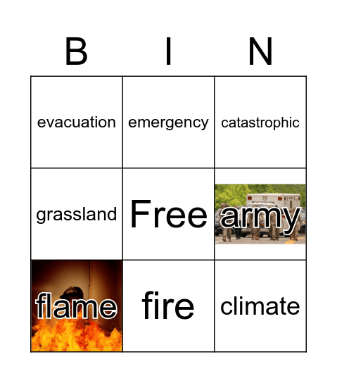 fire Bingo Card
