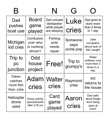 Summer 21 Bingo Card