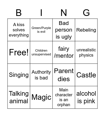 Disney Bingo Card