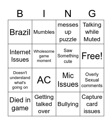 Why is Lumi crying Bingo Card