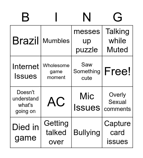 Why is Lumi crying Bingo Card