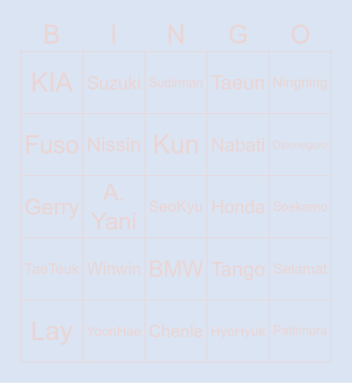 NY Bingo Card