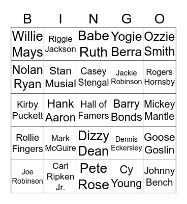 Take Me Out to the Ball Game Bingo Card