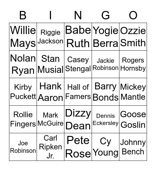 Take Me Out to the Ball Game Bingo Card