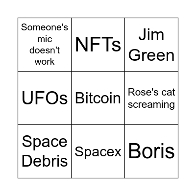 SSGL Room bingo Card