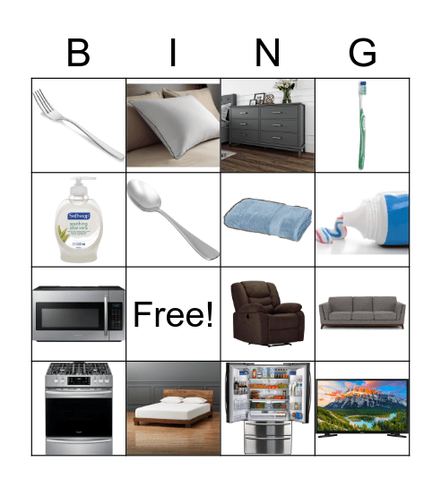 Home Pictures Bingo Card