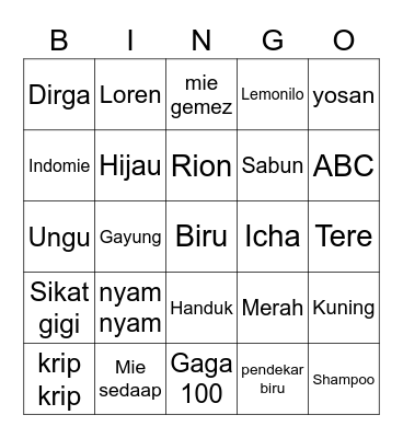 Bingo Berpola Bingo Card