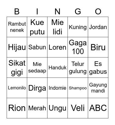 Bingo Berpola Bingo Card