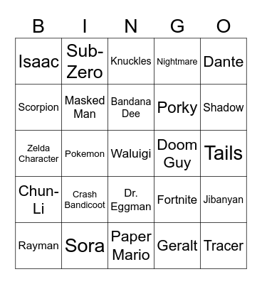 cld etamitlu Bingo Card