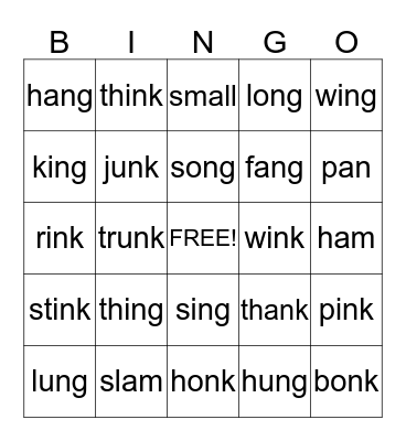 Glued Sounds Bingo Card