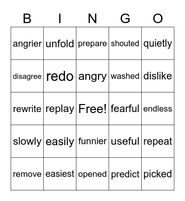 Spelling Lists 7 & 8 Bingo Card